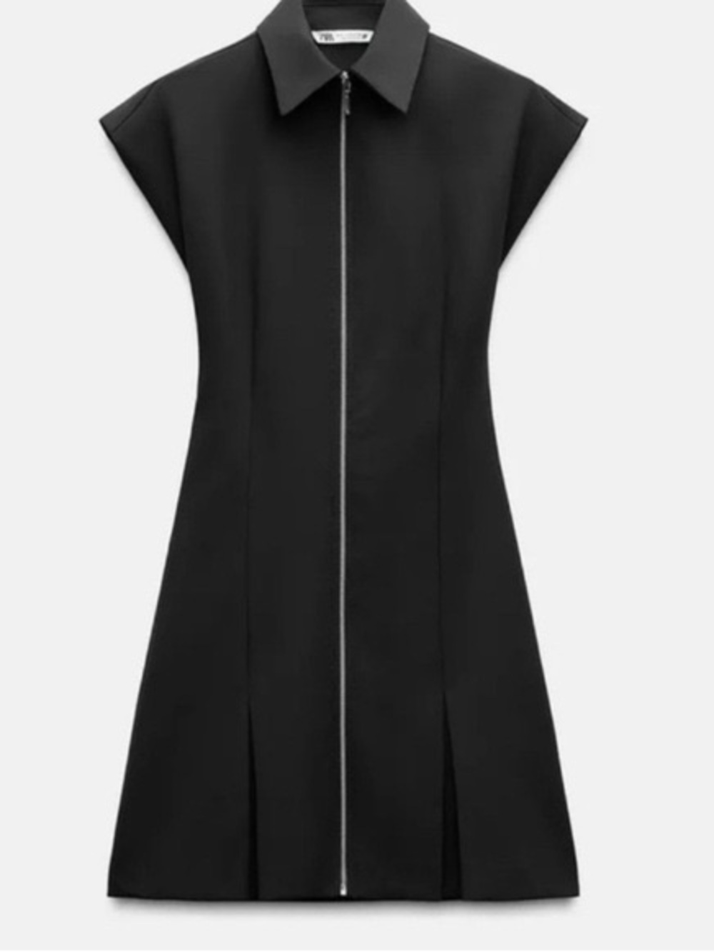 NWT Zara Black Zip-Front Mini Dress